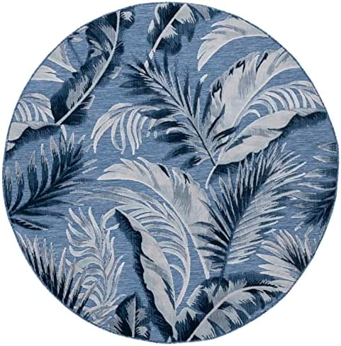 SAFAVIEH Washable Rug Outdoor Cabana Collection - 6'5" Round, Black & Grey, Non-Shedding & Easy to Clean, Ideal for Patio, Backyard, Mudroom (CBN452H) - Image 2