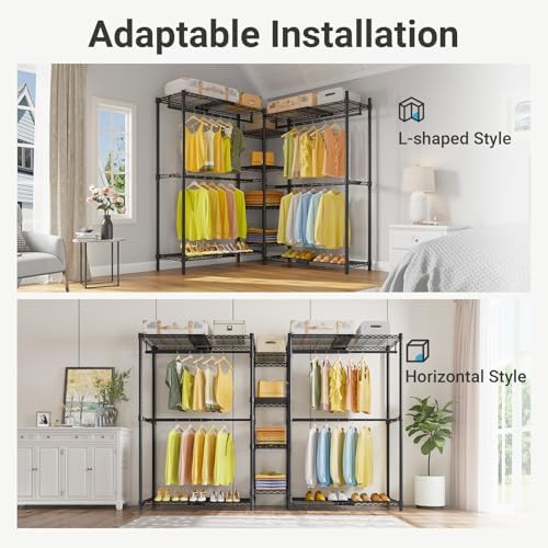 VIPEK X3 Expandable Heavy Duty Clothes Rack Closet Organizer System Black - Image 3