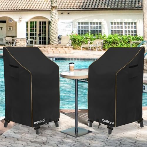 Adirondack Chair Cover 2 Pack,Waterproof Heavy Duty Outdoor Tall Adirondack Chair Covers 2 Pack,Patio Adirondack Chair Cover for Outdoor Chair(30 W x 32 D x 46 H inches) Black - Image 6