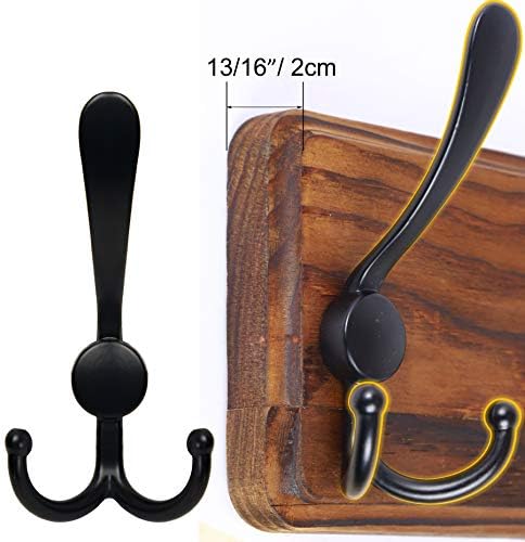 SKOLOO Rustic Wall Mounted Coat Rack: 16" Stud Spacing, Pine Real Wood Plank Wall Coat Rack with 5 Triple Hooks, Farmhouse Coat Hanger Wall Mount for Hanging Backpack Jacket Coat Hat,Pack of 2 - Image 5