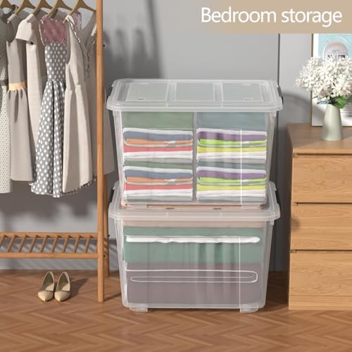 Zopnny 4-Pack 70 Qt Wheeled Storage Bins with Lids, Large Storage Container - Image 5