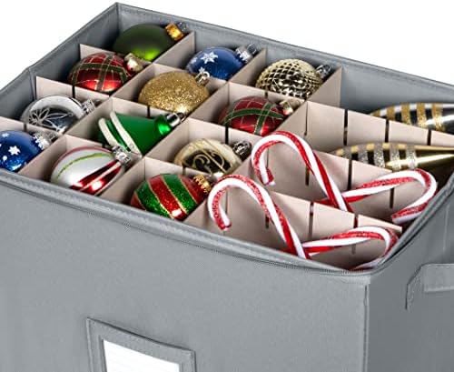 Christmas Ornament Storage Box - Large Christmas Decor Storage Containers that Store up to 128 Ornaments of 3 Inches - Durable Material To Protect And Store Holiday Ornaments Décor, Gray - Image 6