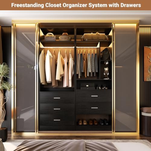 Besiost Closet Systems with 5 Drawers, Closet Organizer System - Image 3