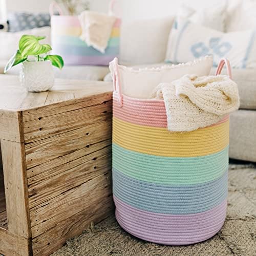 OrganiHaus Large Laundry Basket + Set of 3 Shelf Baskets - RAINBOW - Image 6