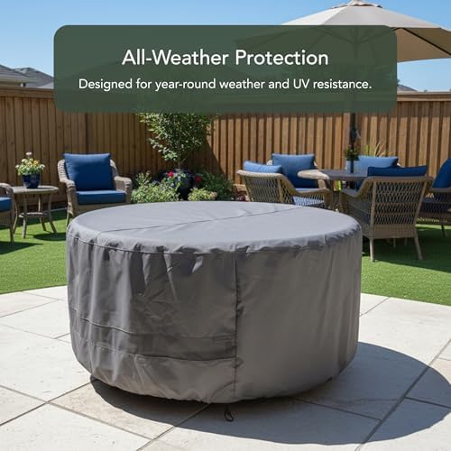 Covermates Elite Round Dining Table Cover, 48D x 25H Charcoal - Image 3