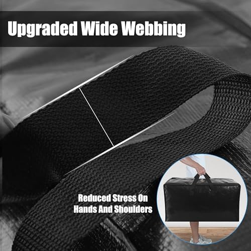 Cosy Family 8 Pack Heavy Duty Extra Large Moving Bags with Backpack Straps - Strong Handles & Zippers, Storage Totes For Space Saving, Fold Flat, Alternative to Moving Box (40 gal, Black) - Image 2