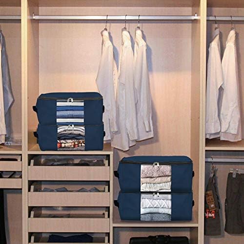 Covers & All Storage Bags, 90 litres Large size Space Saver bags Heavy Duty Storage Organizer Multipurpose, 12 Oz Waterproof UV-Resistant & Tear-Proof (Pack of 10, Blue) - Image 5
