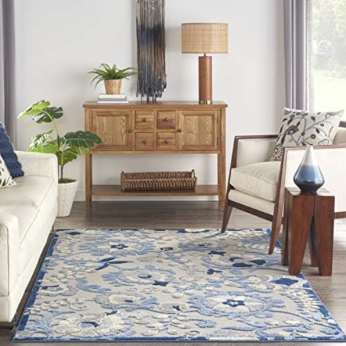 Nourison Home Aloha Blue Grey 3'6" x 5'6" Area Rug - Easy Clean, Non Shedding, Bed Room, Living Room, Dining Room, Kitchen (4' x 6') - Image 6