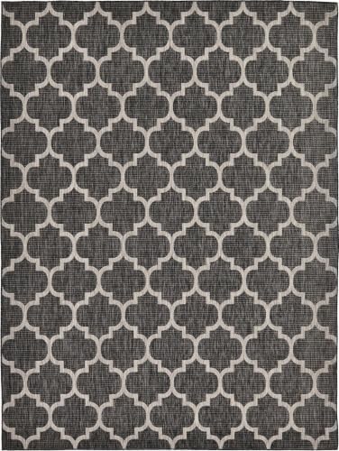 Unique Loom Outdoor Trellis Collection Area Rug (9' x 12' Rectangle, Black/Ivory) by UniqueLoom