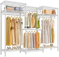 VIPEK V5i Garment Rack Heavy Duty Clothes Rack for Hanging Clothes, Portable Wardrobe Closet Freestanding Clothing Rack with 8 Adjustable Shelves & 4 Hang Rods, 68.9" L x 15.7" W x 76.4" H, White by VIPEK