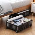 MHXW SXPN 2 Pack Bamboo Under Bed Storage Containers with Wheels, Black by MHXWSXPN