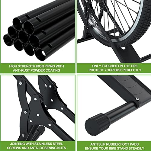 RELIANCER 3 Adjustable Bike Storage Stand,Bicycle Floor Parking Rack,Steady Bike Wheel Holder Fit All Mountain & Road Bikes,Indoor Outdoor Cycling Storage Organizer,Apartment Garage Cycle Tires Holder - Image 7