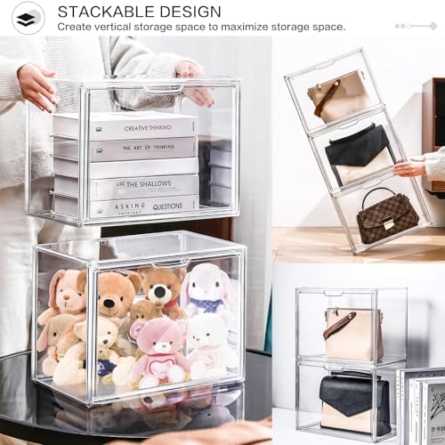 4Packs Clear Plastic Handbag Storage Organizer for Closet Large Display Box - Image 6