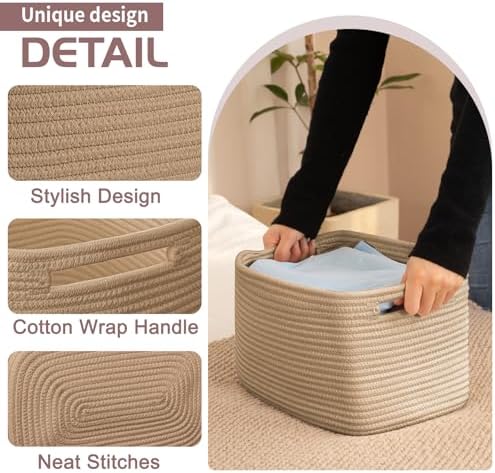 OIAHOMY 4 Pack Storage Baskets for Organizing 15L Cube Storage Bins Yellow - Image 3