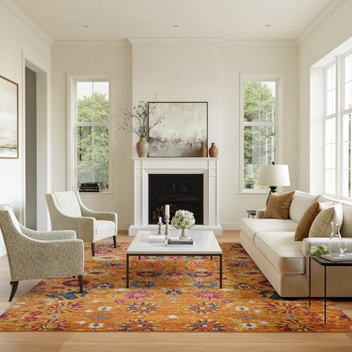 Nourison Home Passion Sunburst 8' x 10' Area Rug - Easy Clean, Non Shedding, Bed Room, Living Room, Dining Room, Kitchen (8' x 10') by NourisonHome