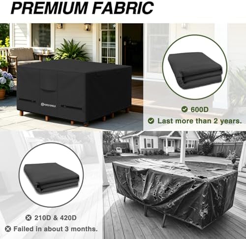 Porch Shield Waterproof Square Patio Table Cover 76 x 76 inch, Black - Image 5
