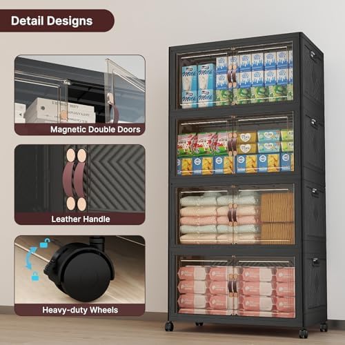 UAMFURI Stackable Storage Bins with Lids, 480QT Lockable Storage Cabinet - Image 3