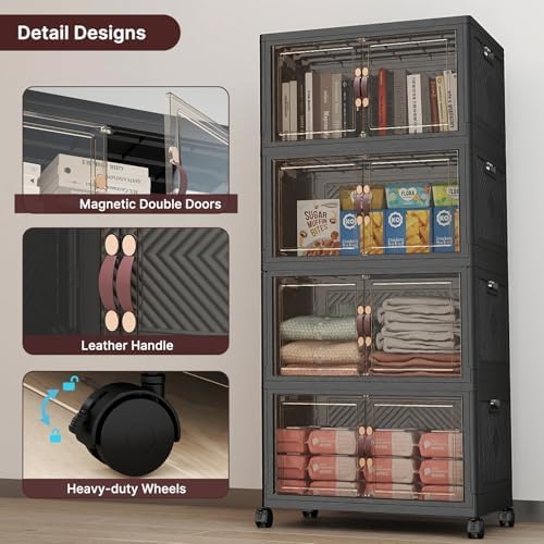 UAMFURI Stackable Storage Bins with Lids, 192QT Lockable Storage Cabinet - Image 5