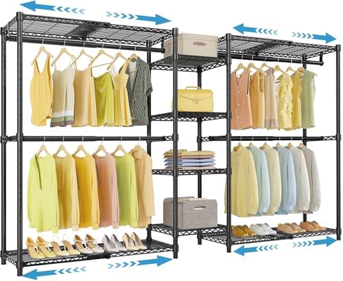 VIPEK X3 Expandable Heavy Duty Clothes Rack Closet Organizer System Black by VIPEK
