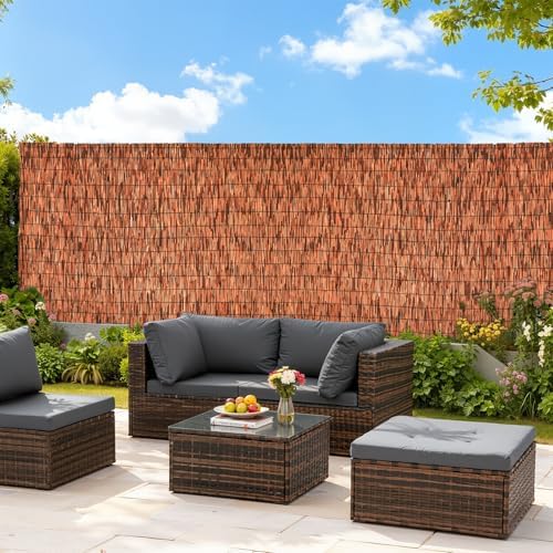 Brown 2 Pack 6FT X16.4FT Reed Fencing Roll Bamboo Privacy Screen - Image 7