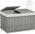 SETVSON Storage Basket with Lid Wicker Baskets for Storage, 160L Gray by SETVSON