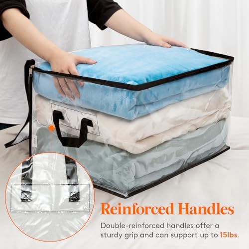 Lifewit 8 Pack Clear Clothes Storage Bags, 60L Blanket Storage with Zipper - Image 5