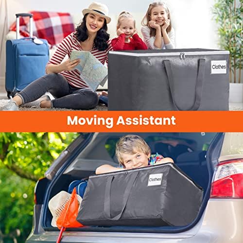 BlissTotes Large Moving Bags, Storage Bags with Zippers, Handles Moving Supplies with lids, Heavy Duty Totes for Storage Bags for Space Saving, Moving and Storing 93L, 12 Pack - Image 6