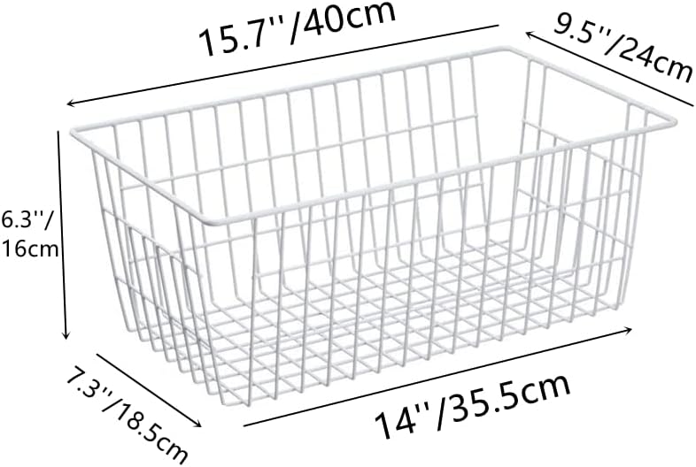 Slideep Farmhouse Freezer Baskets Organizer Storage Bins Large Organizer Baskets for Storage, Office, Bathroom, Pantry Organization Storage Bins Rack with Handles 6 Pack - Image 2