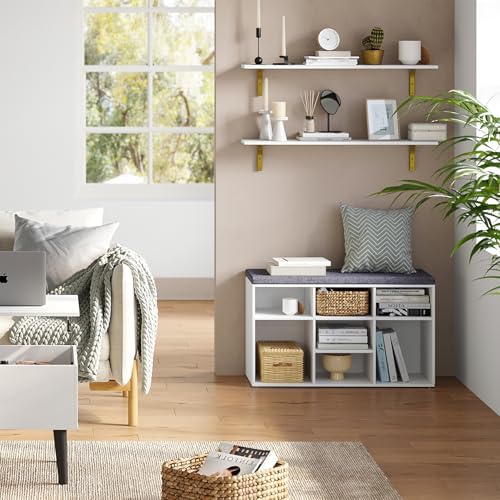 DINZI LVJ Long Wall Shelves, 39.4Inch Wooden Wall Mounted Shelves, Set of 4 - Image 6
