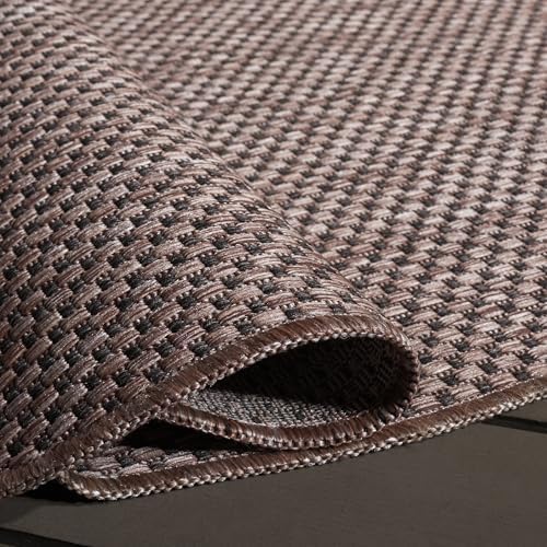 SAFAVIEH Washable Rug Outdoor Courtyard Collection - 7'10" Square, Natural & Black, Non-Shedding & Easy Cleaning, Ideal for Patio, Backyard, Mudroom (CY8521-37312) - Image 7