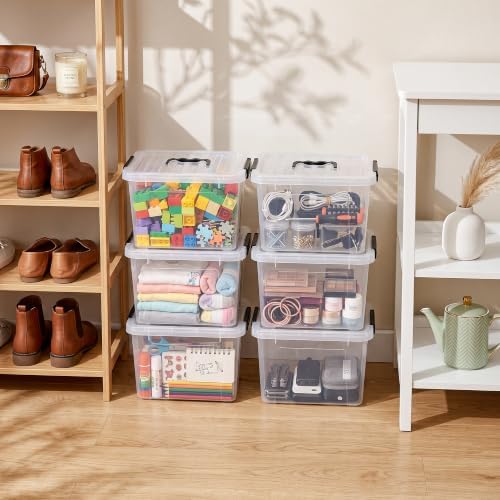 Citylife 12QT 6-Pack Clear Storage Bins with Lids Plastic Bins with Handles - Image 6