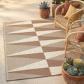 Fab Habitat Geometric Modern Minimalist Outdoor Rug - Waterproof, Crease-Free Fade Resistant, Reversible - Recycled Plastic - Patio Porch Balcony Deck Yard Garden - Tuscon Natural - 5x8 ft by FabHabitat