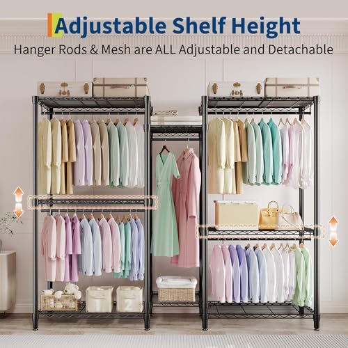 Garvee Heavy Duty Garment Rack 5 Hanging Rods - Image 6