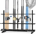 Savior Equipment Fishing Rod Rack Holder Organizer, 24-48 Slots to Hold Fresh Salt Water Spinning Rods & Reel Combo, Lightweight Aluminum Vertical Fish Pole Garage Storage Ground Display Stand by SaviorEquipment