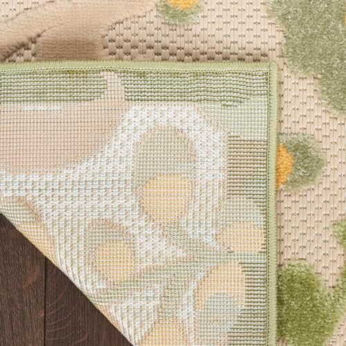 Nourison Home Aloha Ivory Green 9' x 12' Area Rug - Easy Clean, Non Shedding, Bed Room, Living Room, Dining Room, Kitchen (9' x 12') - Image 4