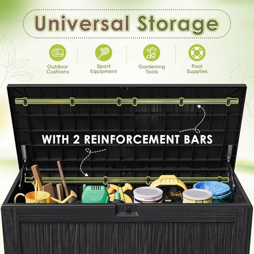 Devoko 125 Gallon Outdoor Storage Box, Waterproof Resin Deck Box - Image 4