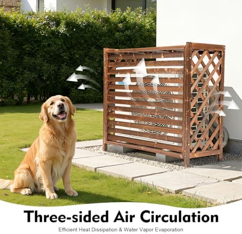 Xuthusman Air Conditioner Fence Screen, AC Covers Solid Wood Planter Rustic Wooden Outdoor Planting Frame for Outside to Hide Air Conditioner & for Outdoor Privacy - Image 6
