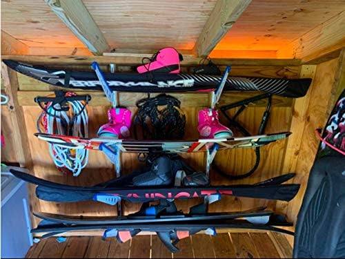 StoreYourBoard Adjustable Water Ski Wall Storage Rack, Holds 4 Sets of Skis, Garage Home Boathouse Organizer - Image 5