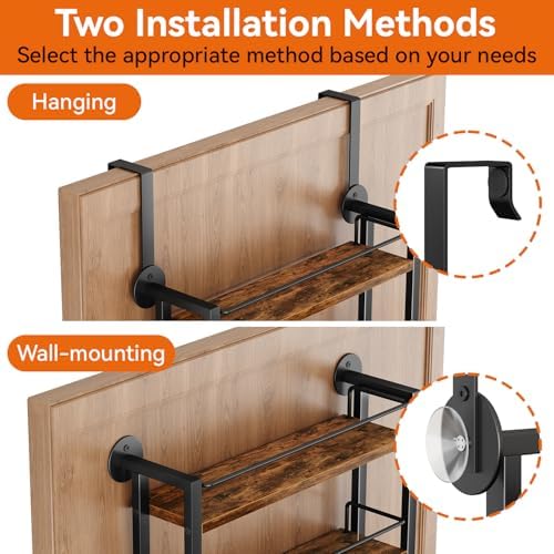 IBUYKE Over the Door Spice Organizer,Door or Wall Mount,Brown TLJ028H - Image 6
