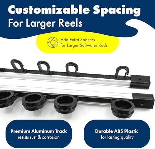 Rush Creek Creations | Fishing Rod Holder, Garage Organization and Wall Storage, for Reels, Gear and Accessories (Vertical/Horizontal Rack), 10 Rod - Image 3