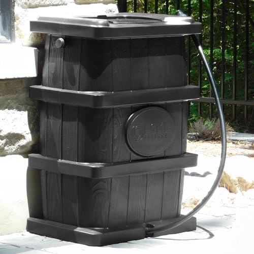 FCMP Outdoor Slim Line Design Rain Barrel, 45 Gallon, Black - Image 5