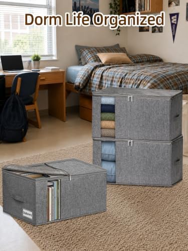 90L Rigid-Structured King Size Comforter Storage Bags, 4Pack, Gray - Image 3