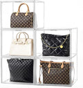 HBlife Purse Storage Organizer for Closet, Clear Stackable Handbag Display Case Box with Magnetic Door for Collectibles, Cosmetics, Women Heels and Toys, X-Large, 5 Pack by HBlife