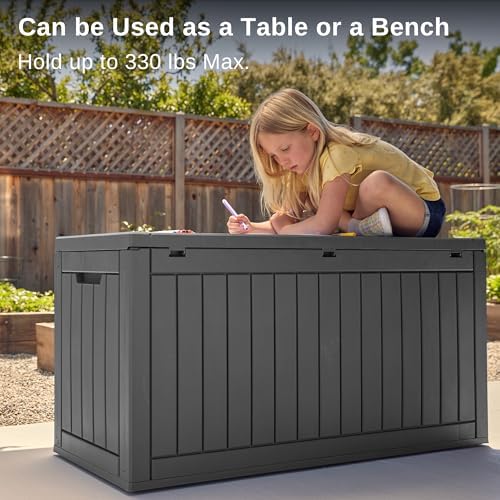 EAST OAK Outdoor Storage Box, 60 Gallon Deck Box Indoor and Outdoor Use, Black - Image 4