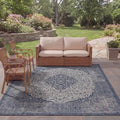 SAFAVIEH Washable Rug Outdoor Courtyard Collection - 9' x 12', Blue & Grey, Non-Shedding & Easy Cleaning, Ideal for Patio, Backyard, Mudroom (CY8720-36812) by Unknown