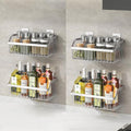 Hanging Kitchen Baskets, Storage Spice Shelf, Wall Mount Storage Baskets, SUS304 Stainless Steel Basket for Kitchen, Bathroom, Storage, 4 Pack, L 11.8Inch, D 6.3Inch, H 4.75Inch by kaileyouxiangongsi