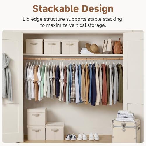 StorageWorks Fabric Storage Bins with Lids, Closet Storage Bins - Image 3