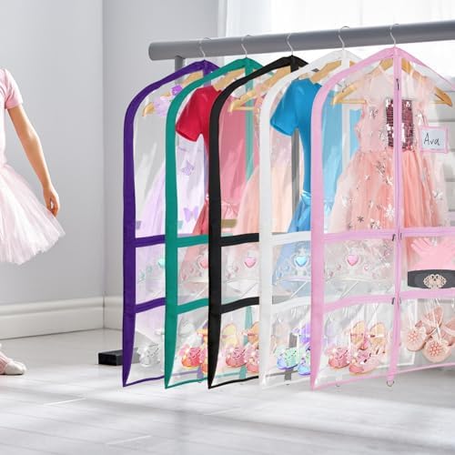 Univivi 40 Inch Dance Costume Bags for Dancers, Clear Blue-Green, 12 Pack - Image 6