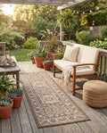 Rugs.com - Outdoor Aztec Rug – 6 Ft Runner Brown Indoor/Outdoor Rug – Washable Flatweave for Patios, Porches, and Hallways by Rugscom