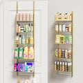 SWTYMIKI Over The Door Organizer - Door Organizer Hanging with 5 Adjustable Metal Large Capacity Basket and 6 Coat Hook, Wall Mounted Shelf for Bedroom Closet Bathroom Laundry Pantry Cabinet Kitchen by SwtyMiki-TidyHomeSweetLife